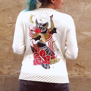 Drop Dead vampire bat cardigan